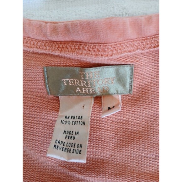 THE TERRITORY AHEAD Womens Dress‎ M  100% Cotton Orange Short Sleeve V-Neck Midi - Picture 15 of 16